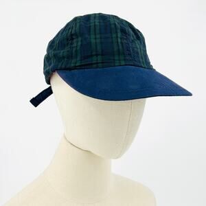 Vintage 90s Gant Navy Green Blackwatch Tartan Plaid Navy Bill Cap